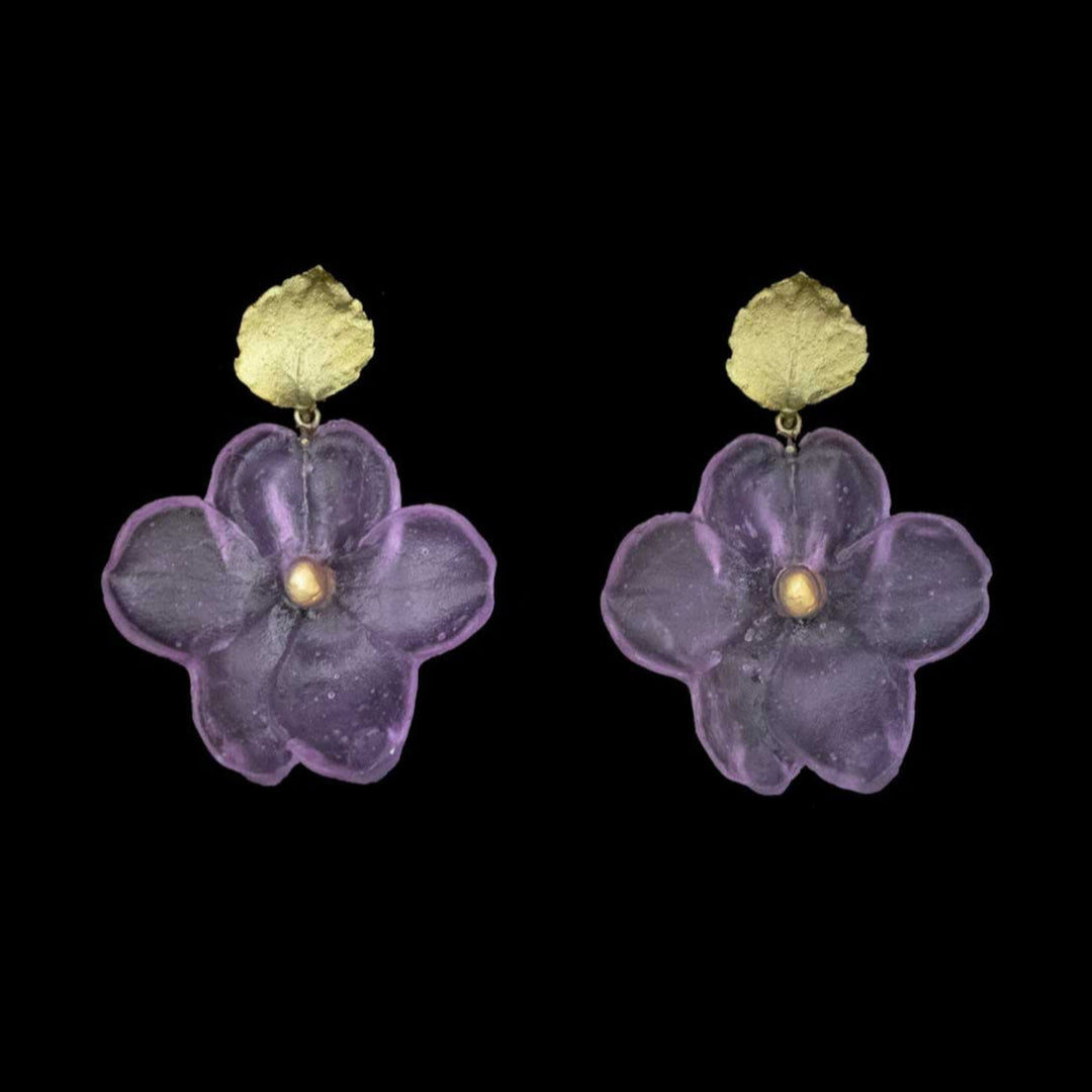 Impatiens Earrings - Post Purple