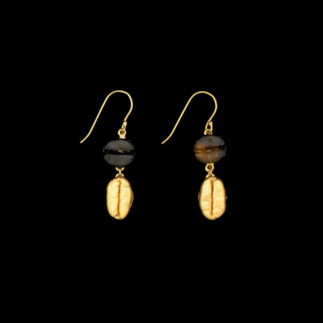 Roasted Coffee Bean Earrings - Wire
