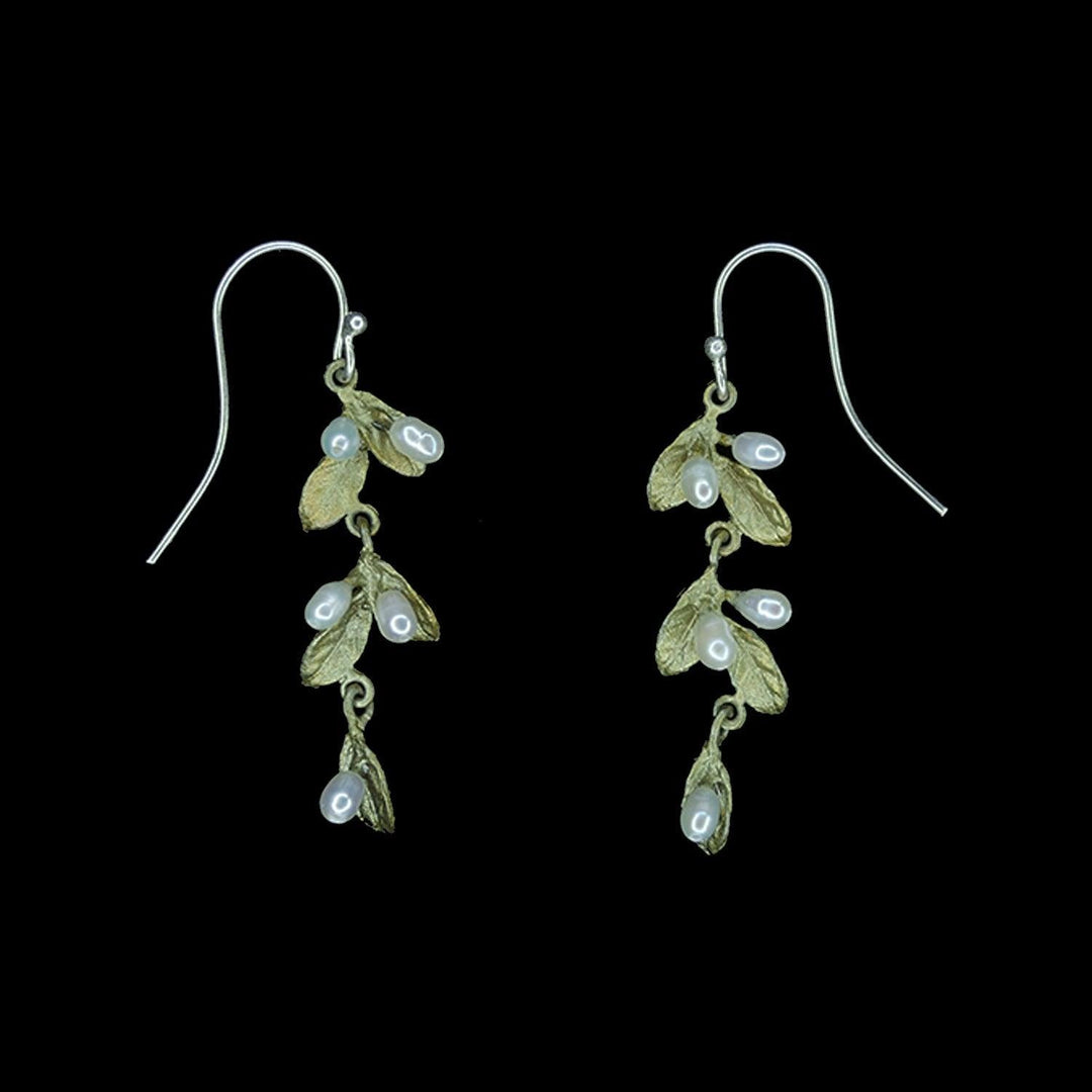 Petite Leaf Earrings - Double Drop Wire - Michael Michaud Jewellery