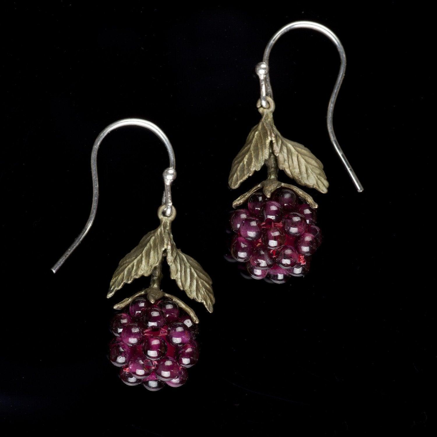 Raspberry Earrings - Wire Drop - Michael Michaud Jewellery