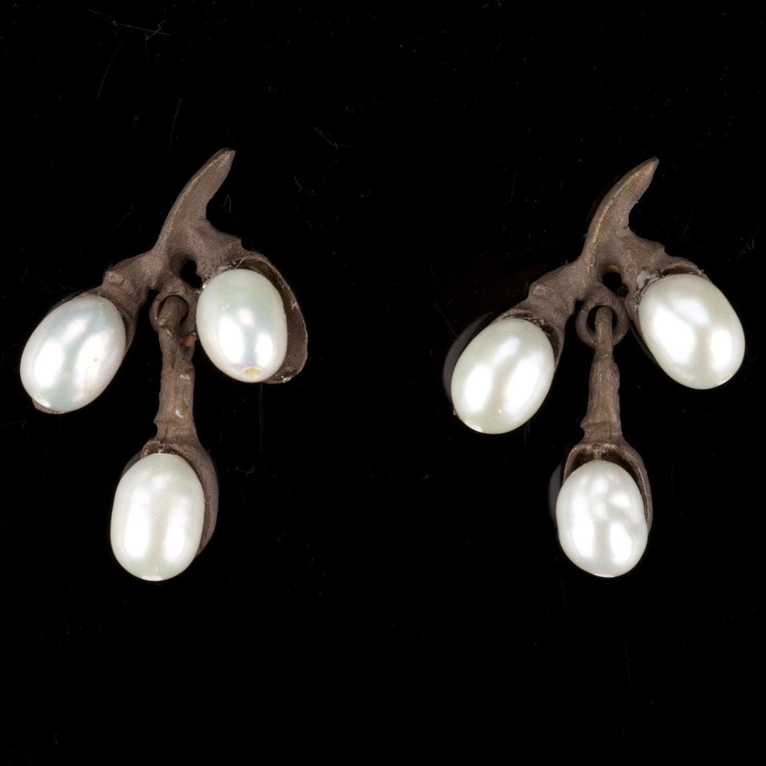 Pussy Willow Earrings - Three Branch - Michael Michaud Jewellery
