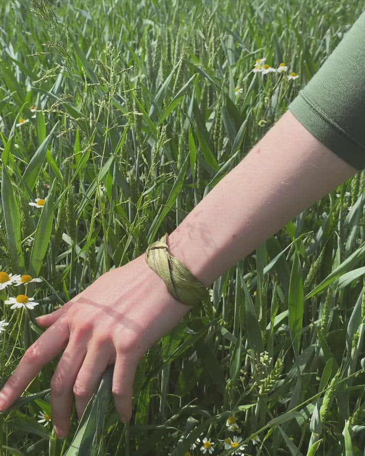 Eucalyptus Long Leaf Cuff Bracelet