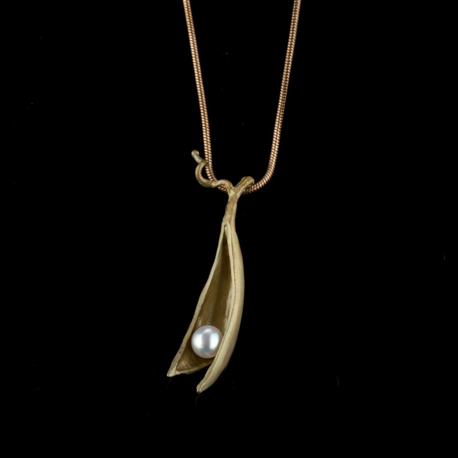 Pea Pod Pendant - 1 Pearl - Michael Michaud Jewellery