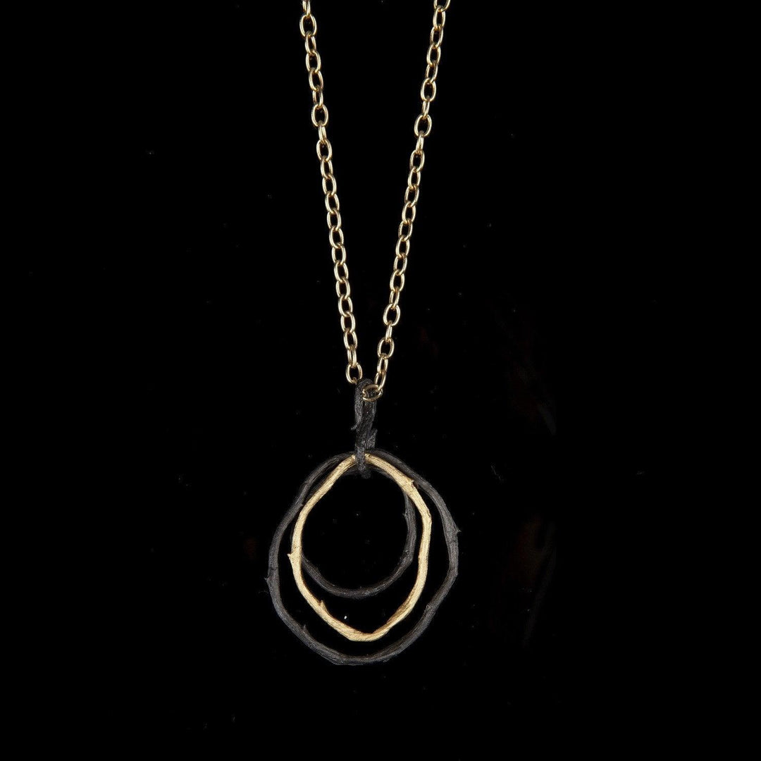 Petite Driftwood Pendant - 3 Link Gunmetal/Gold - Michael Michaud Jewellery