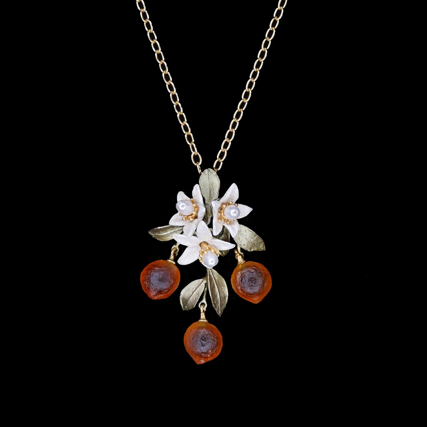 Orange Pendant - Flower Drop - Michael Michaud Jewellery