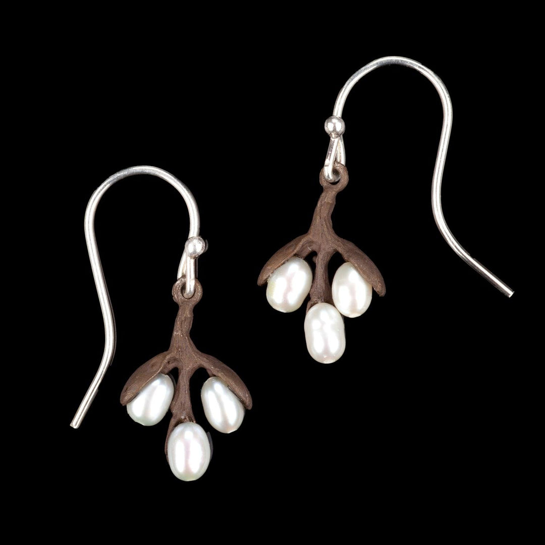 Pussy Willow Earrings - Pearl Wire Drop - Michael Michaud Jewellery