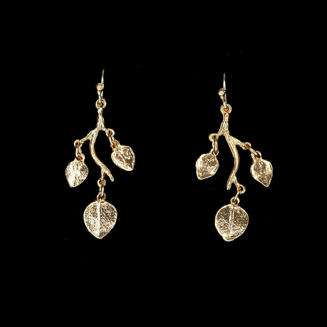 Fine Eucalyptus Earrings - Leaf Wire - Michael Michaud Jewellery