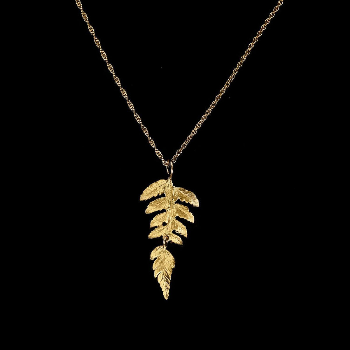 Fern pendant necklace in gold store