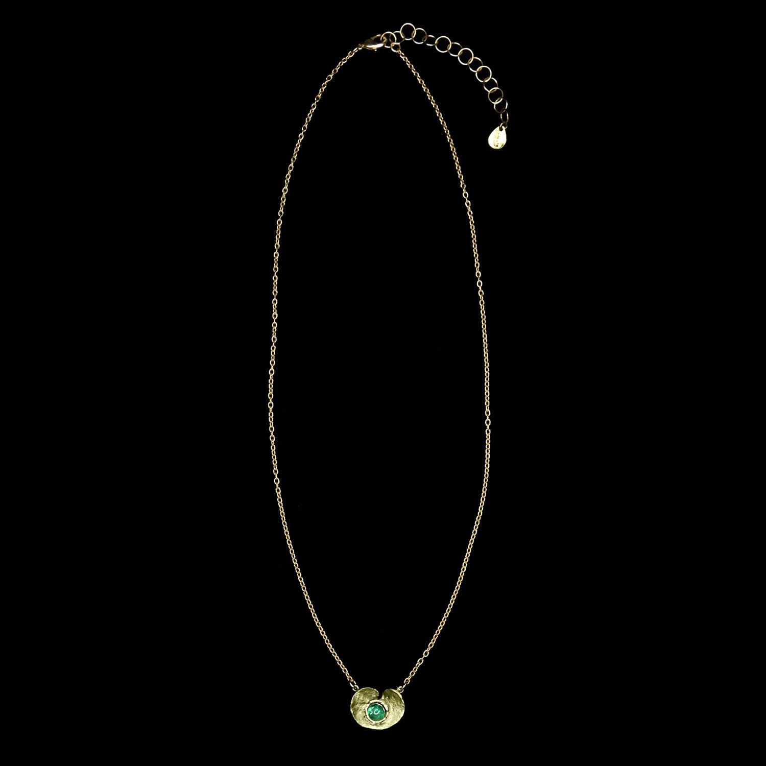 Spiral Geranium Pendant with Emerald - Michael Michaud Jewellery