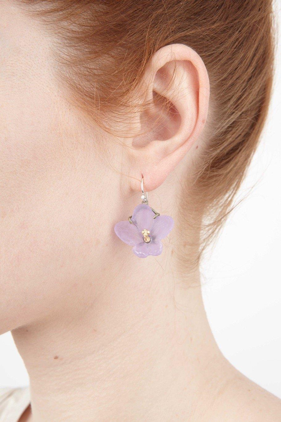 African Violet Earring - Wire - Michael Michaud Jewellery