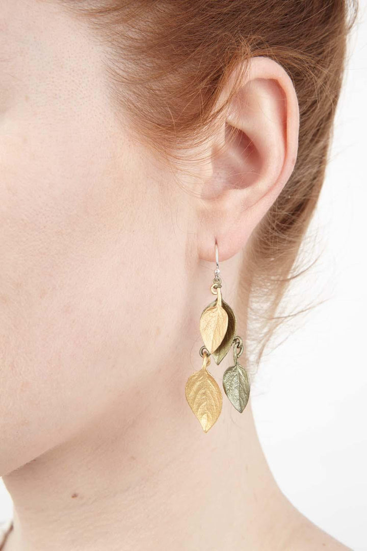 Sweet Basil Earrings - Two Tone Shower Drop - Michael Michaud Jewellery