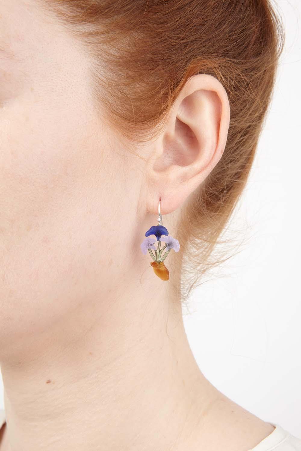 Van Gogh Irises Earrings - Wire - Michael Michaud Jewellery