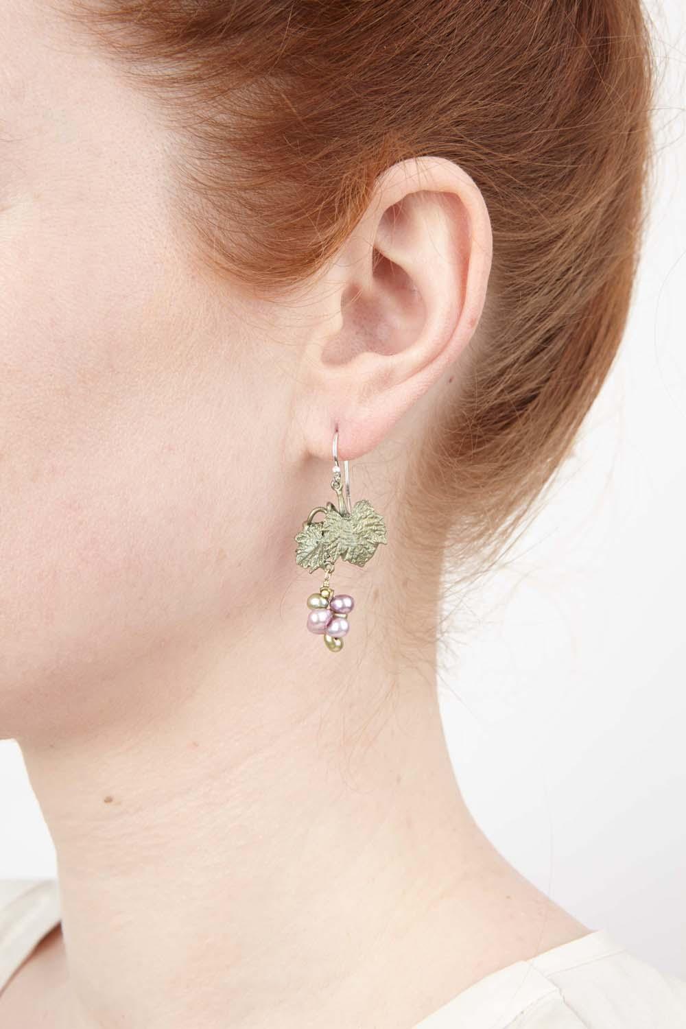 Grape Vines Earrings - Wire Drop - Michael Michaud Jewellery