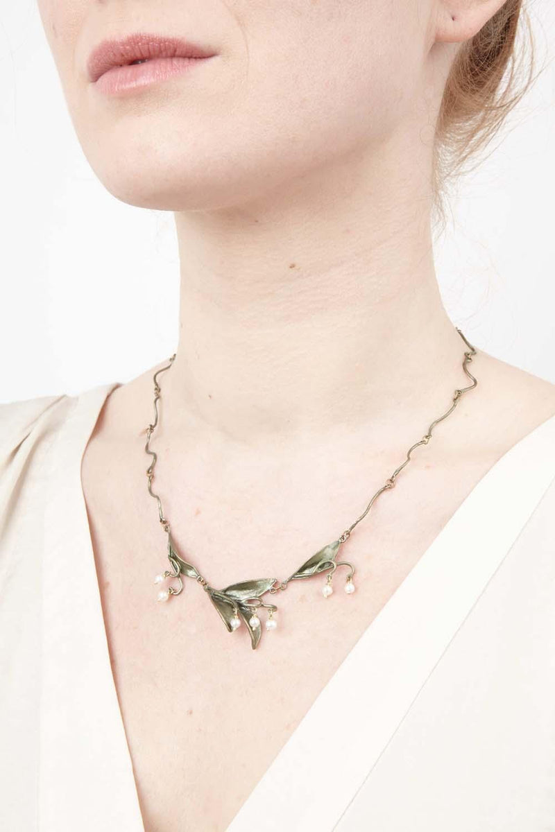 Upside Down Lily of the Valley Necklace - Cornish Tin & Silver - Wearnes