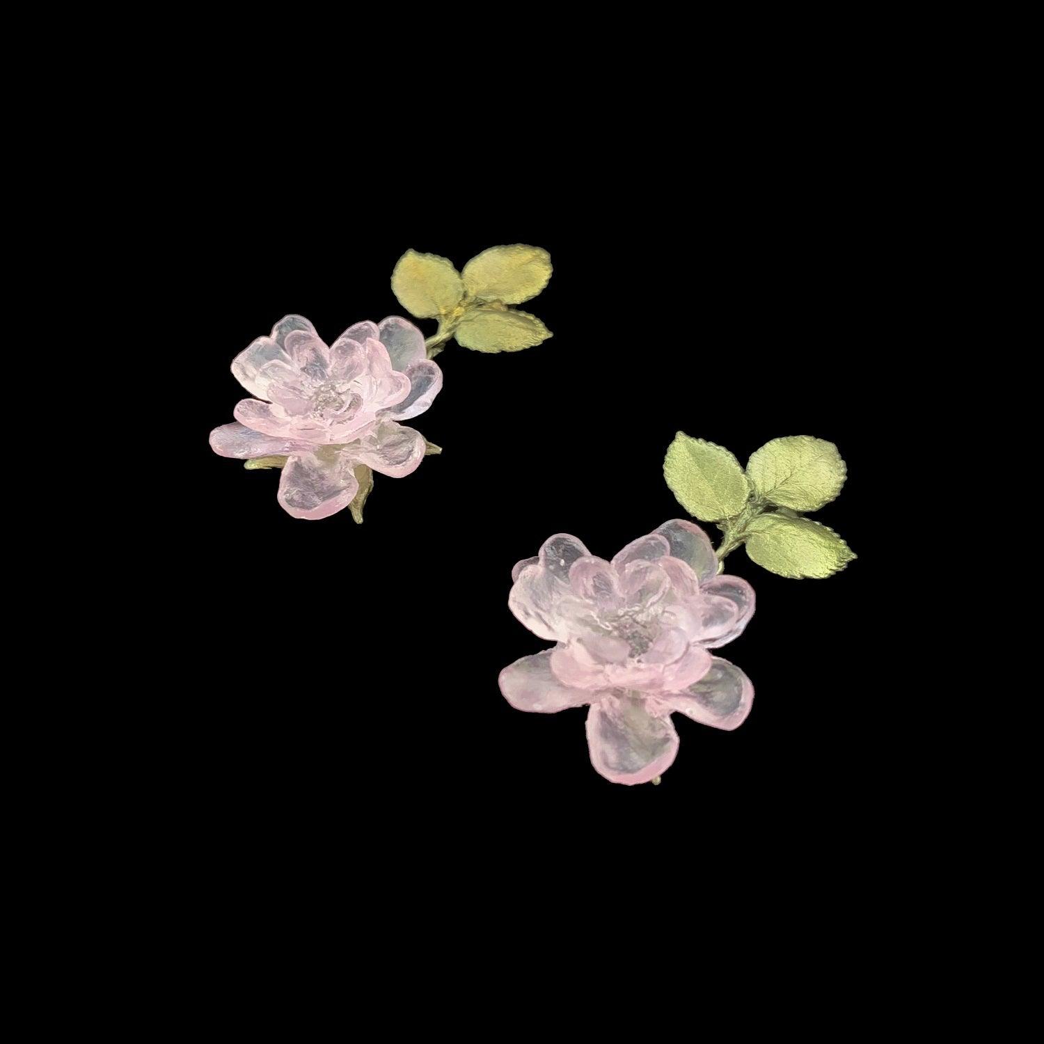 Blushing Rose Earrings - Post Drop - Michael Michaud Jewellery