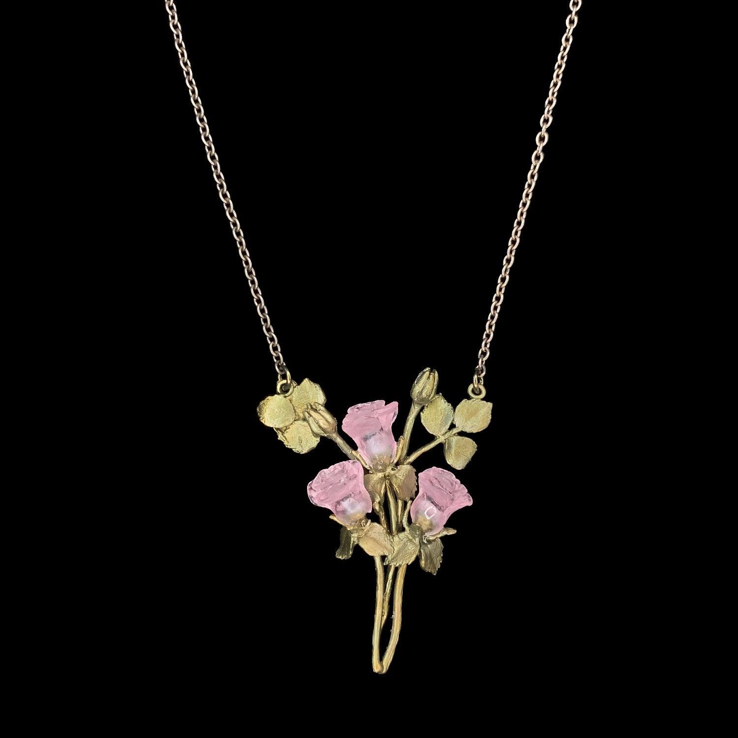 Blushing Rose Pendant - Triple Rose - Michael Michaud Jewellery
