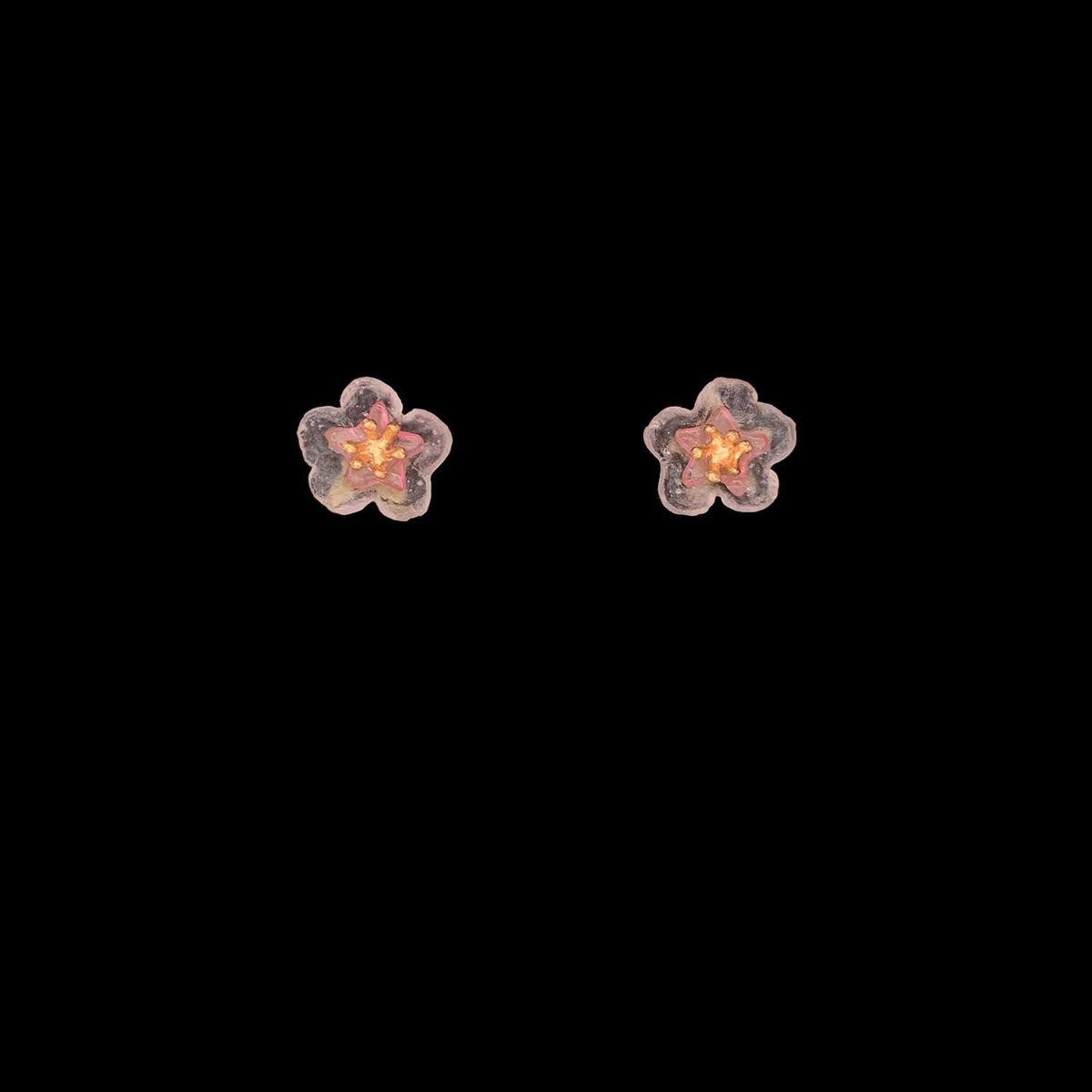 Peach Blossom Earrings - Flower Drop Wire