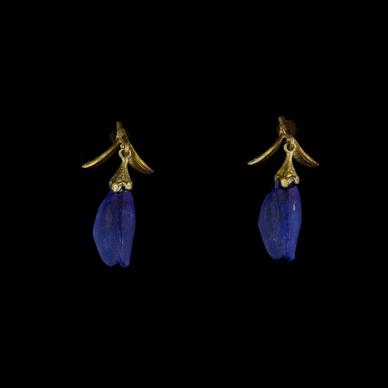 False Indigo Earring - Large Glass Bud Post - Michael Michaud Jewellery