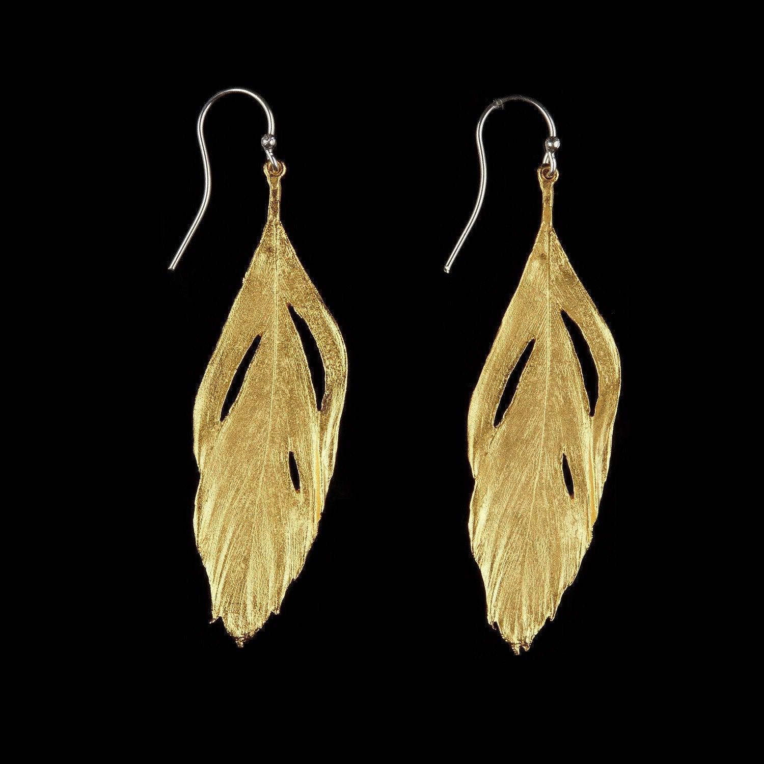 Feather Earring - Cut out Wire Gold - Michael Michaud Jewellery