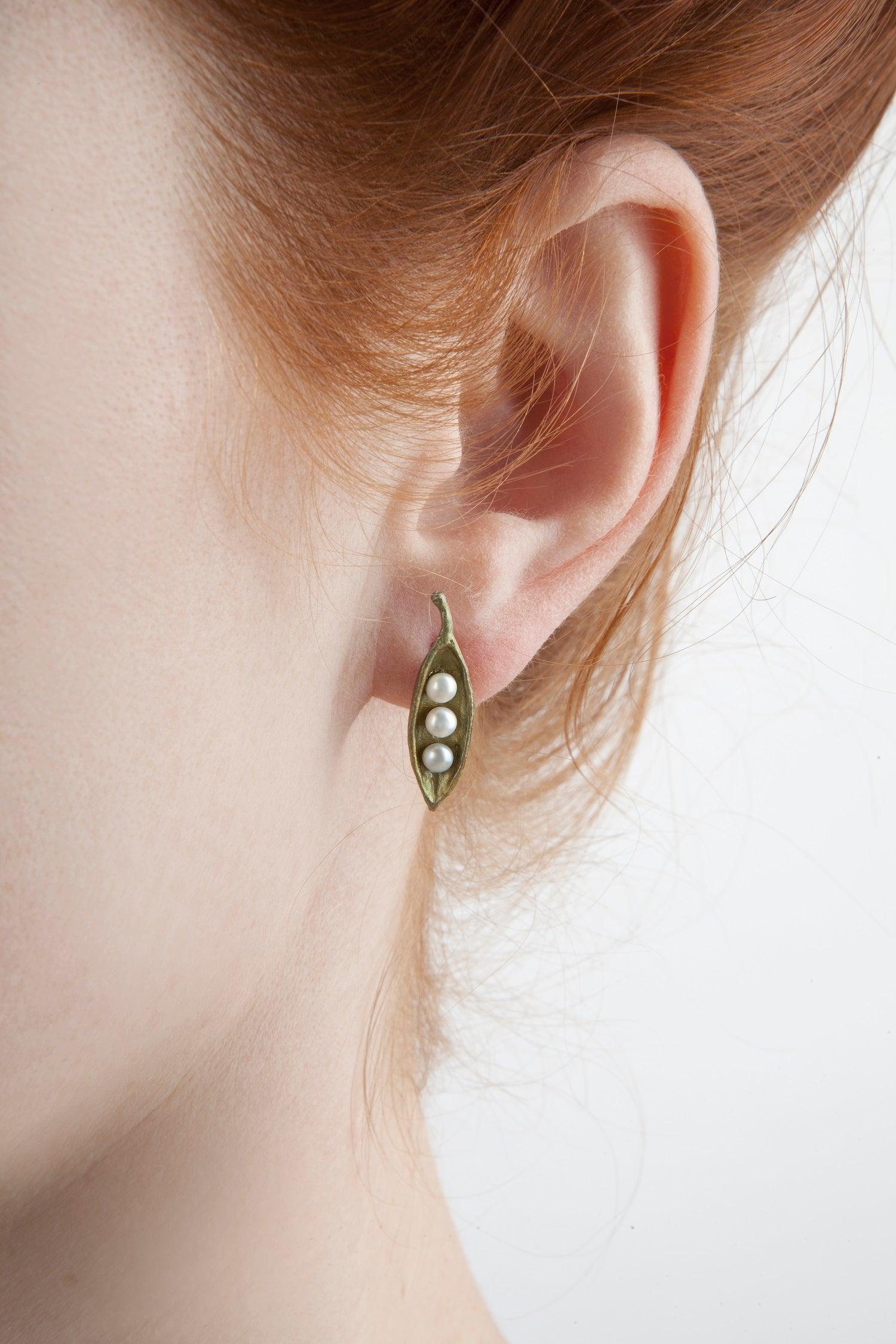 Pea Pod Earrings - Petite Post - Michael Michaud Jewellery