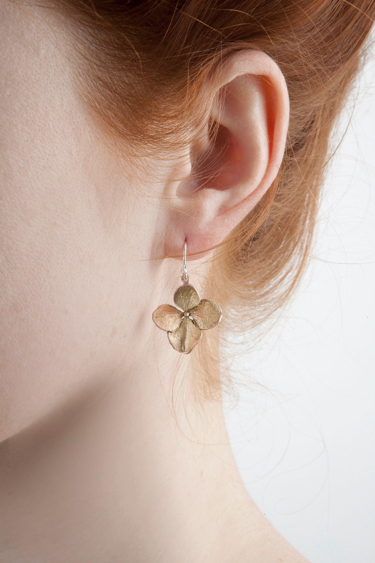 Hydrangea Earrings - Petal Wire Drop - Michael Michaud Jewellery