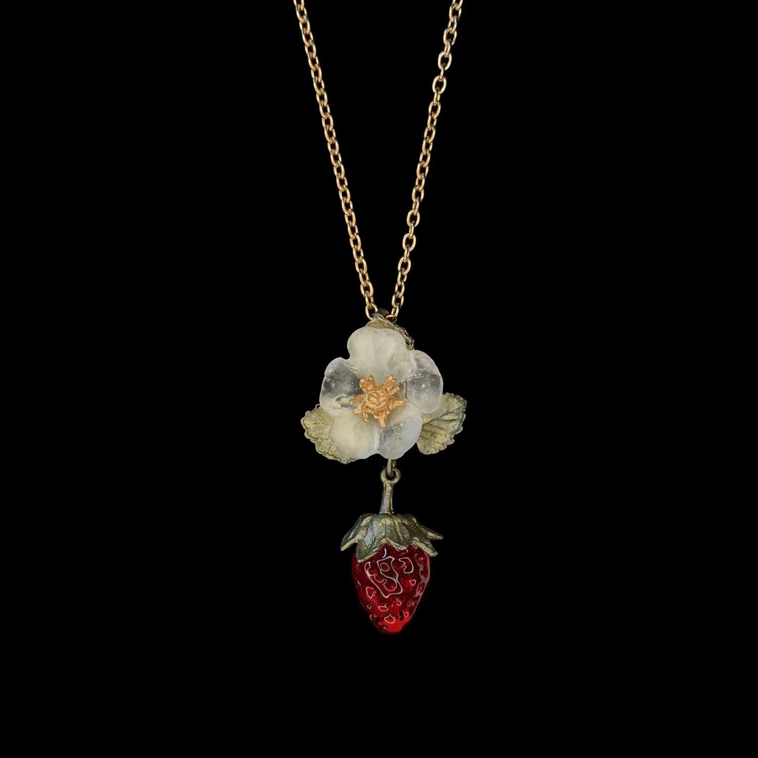Strawberry Pendant - Single Drop Flower - Michael Michaud Jewellery