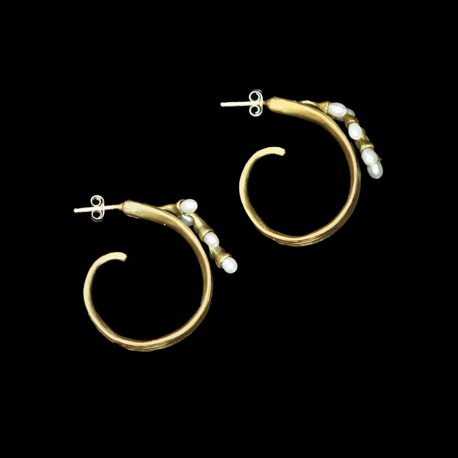 Rice Earrings - Pearl Hoop Post - Michael Michaud Jewellery