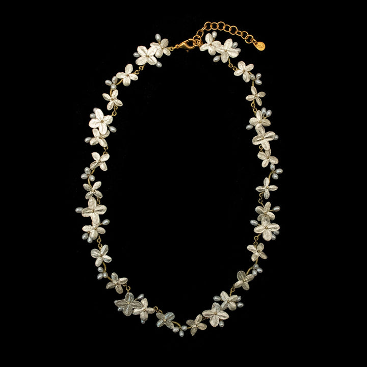 White Hydrangea Necklace - Statement