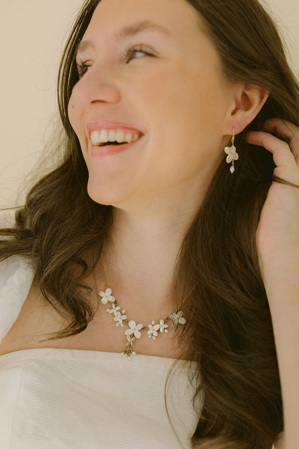 White Hydrangea Necklace