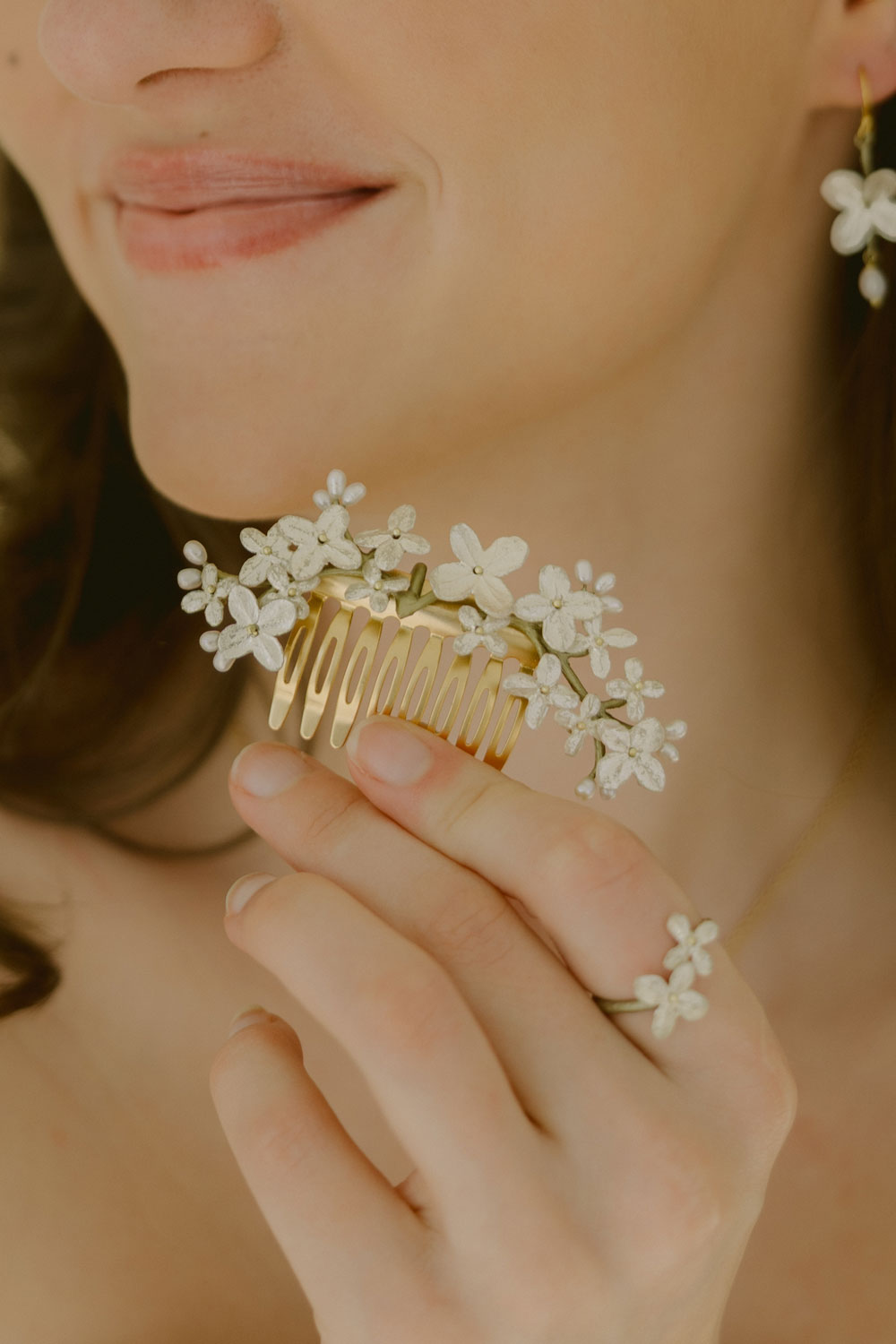 White Hydrangea Ring