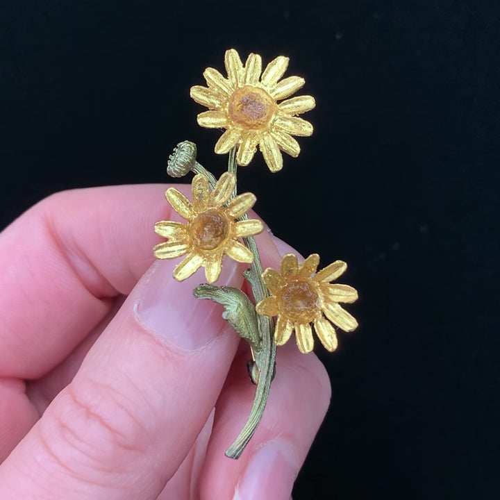 Yellow Butter Daisy Brooch