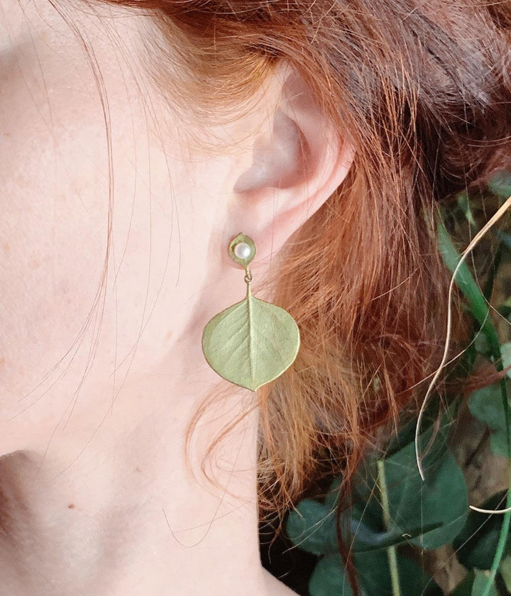 Round Leaf Eucalyptus Earrings - Post - Michael Michaud Jewellery