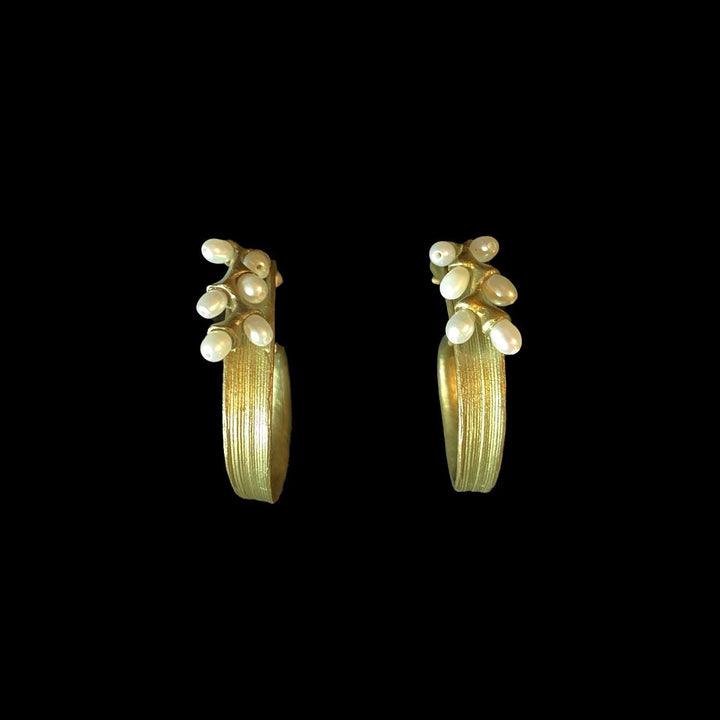 Rice Earrings - Pearl Hoop Post - Michael Michaud Jewellery