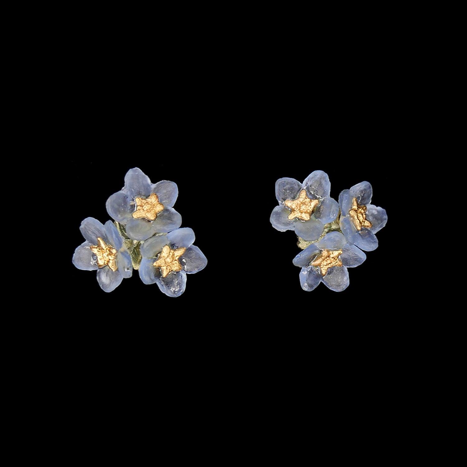 Forget Me Not Earrings - Triple Flower Post - Michael Michaud Jewellery