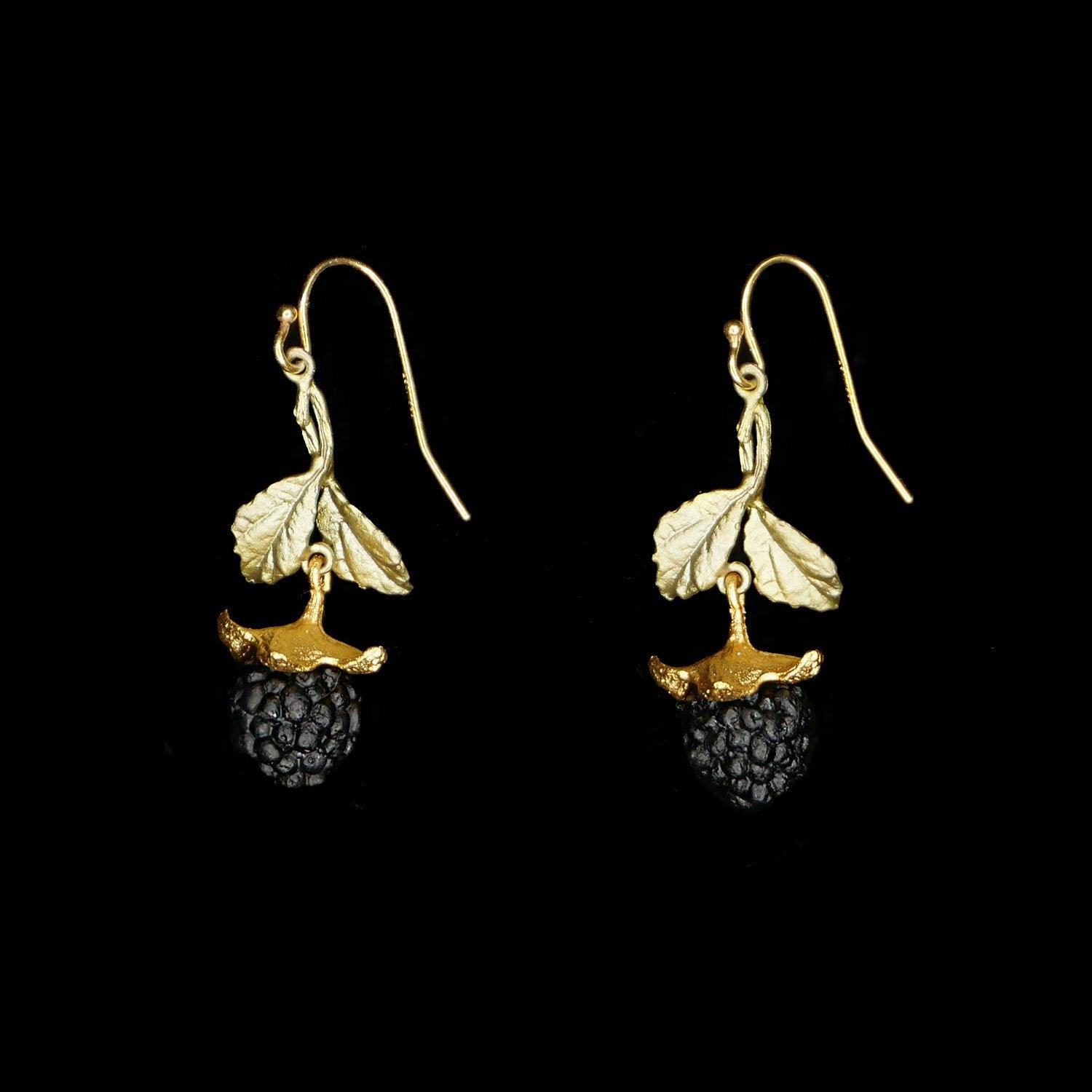 Blackberry Earrings - Leaf Dangle Wire - Michael Michaud Jewellery