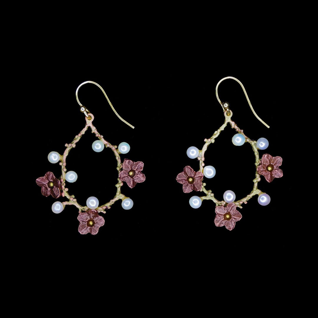 Ume Earrings - Oval with Flowers - Michael Michaud Jewellery