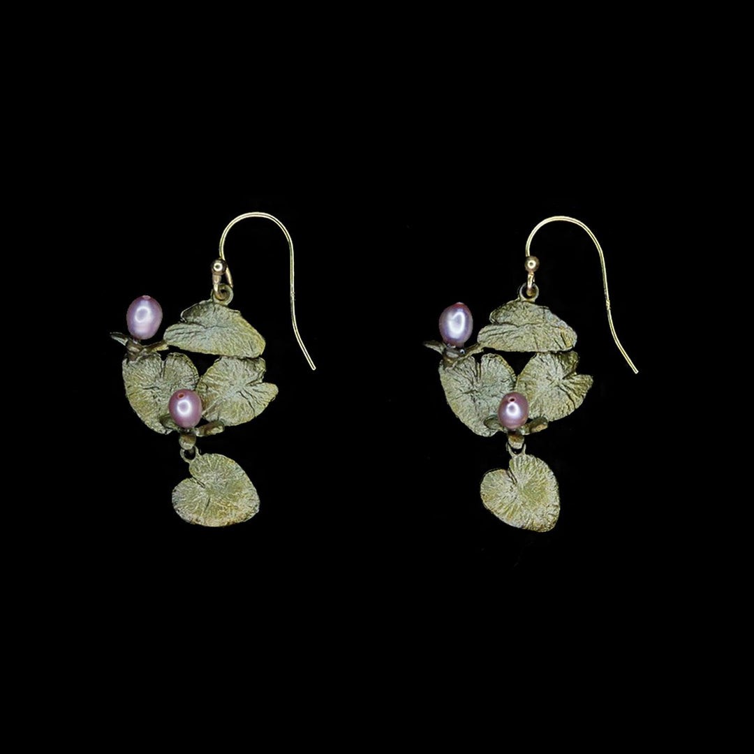 Water Lilies Earrings - Wire Drop - Michael Michaud Jewellery