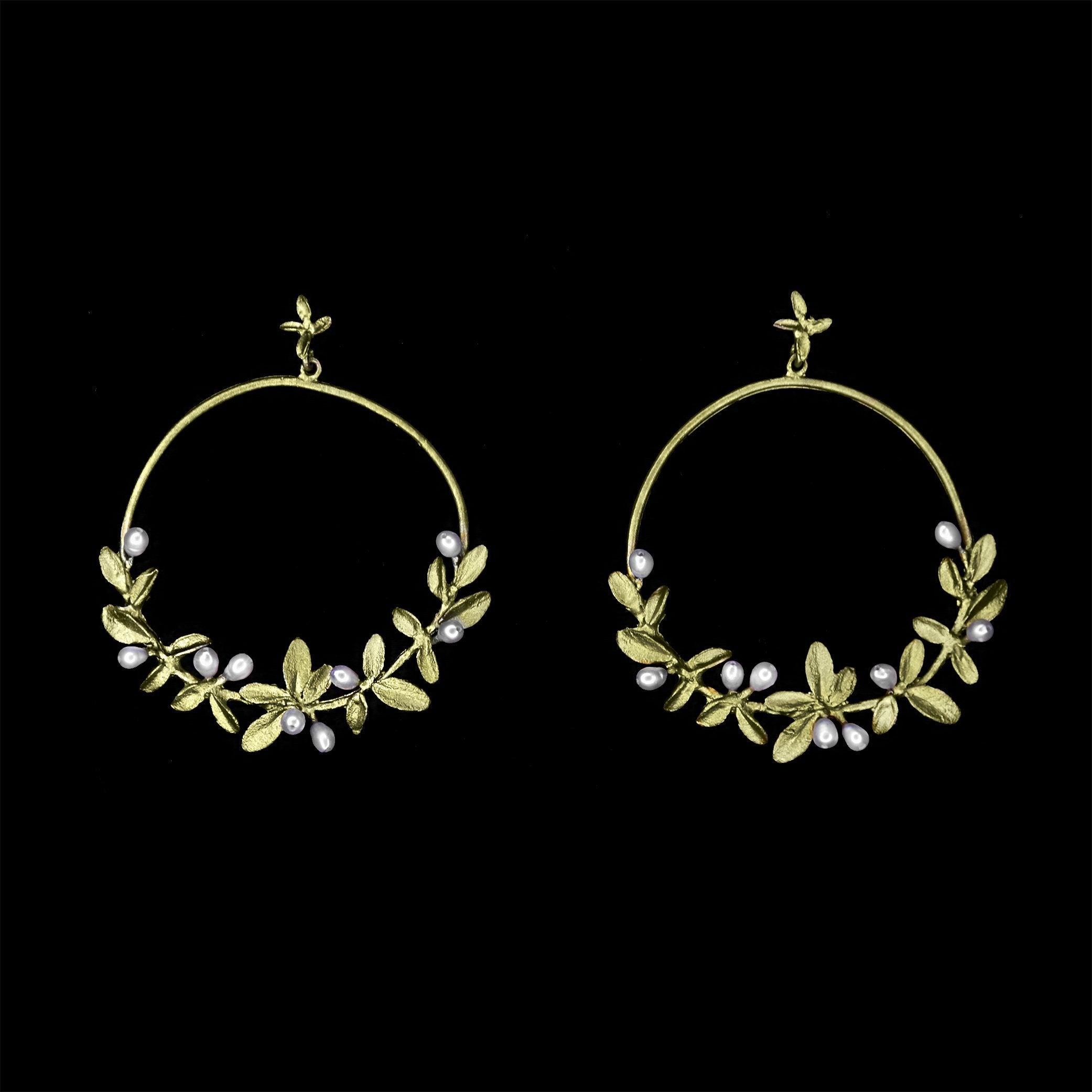 Flowering Thyme Earrings - Hoop Post - Michael Michaud Jewellery