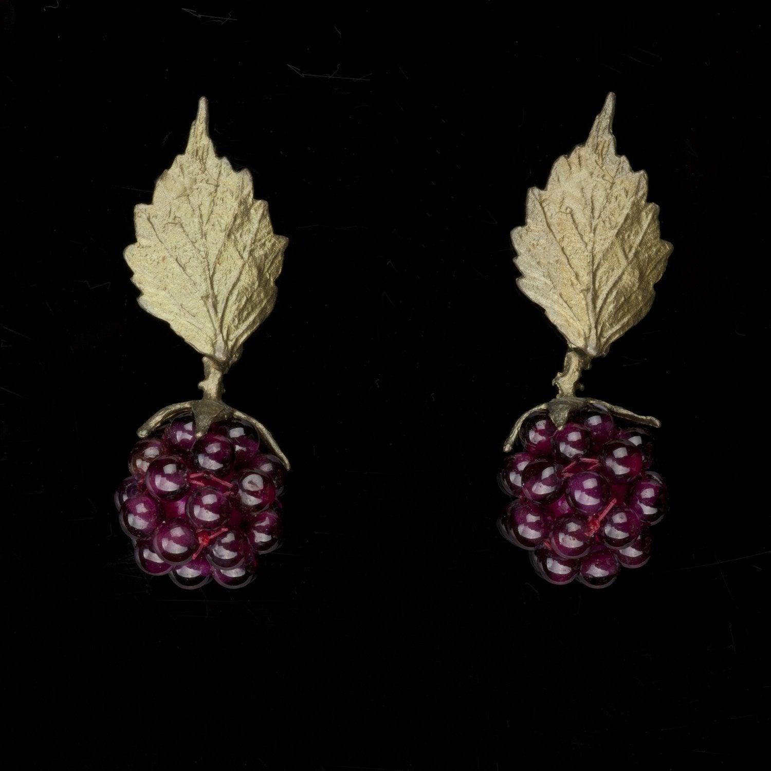 Raspberry Earrings - Post Leaf - Michael Michaud Jewellery