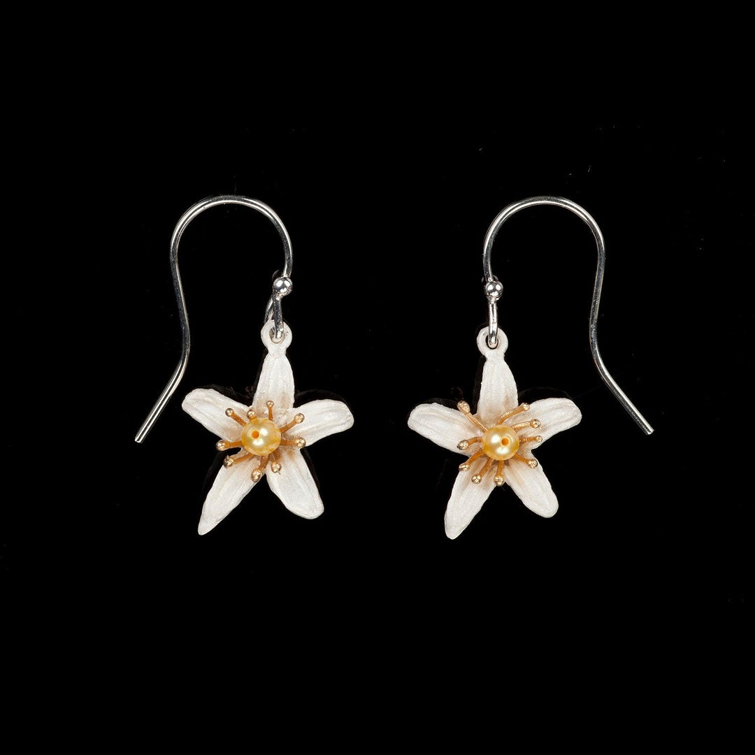 Orange Blossom Earrings - Petite Flower Wire - Michael Michaud Jewellery