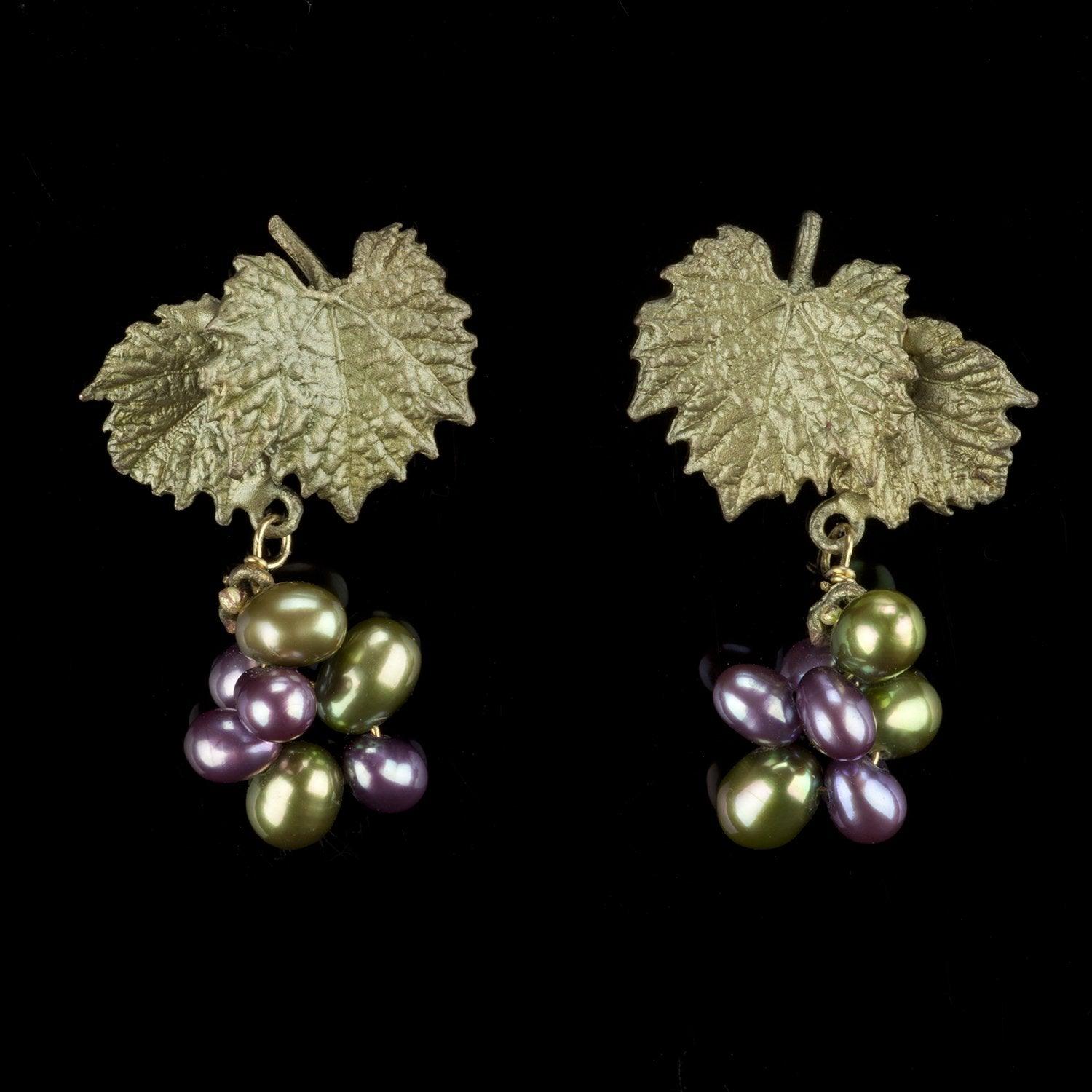 Grape Vines Earrings - Post - Michael Michaud Jewellery