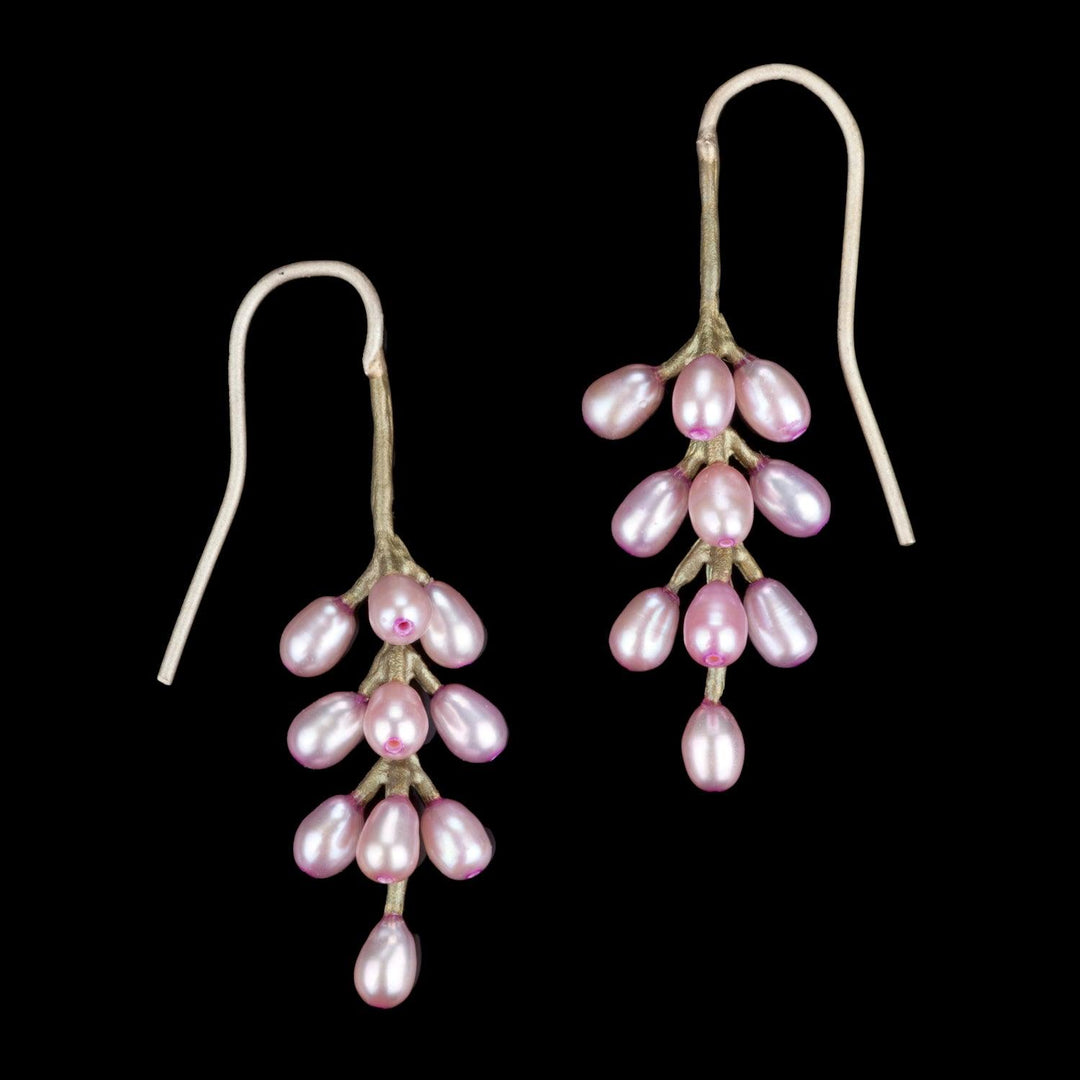 French Lavender Earrings - All Pearl Wire Drop - Michael Michaud Jewellery