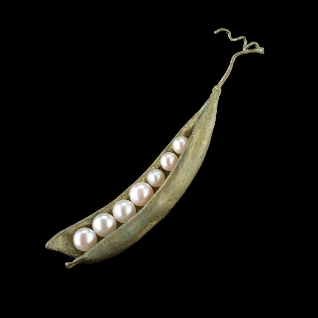 Pea Pod Brooch - 7 Pearls - Michael Michaud Jewellery