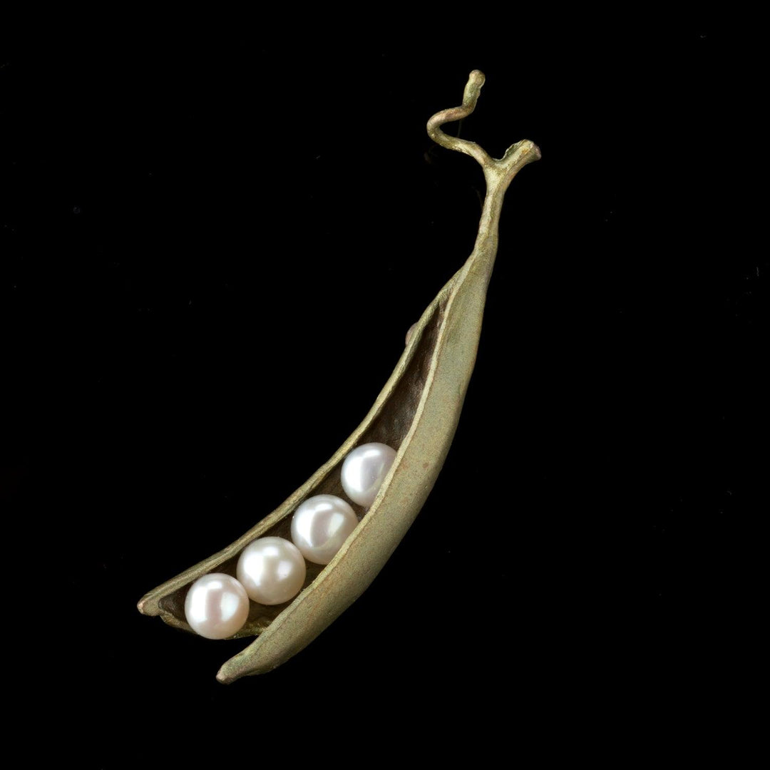 Pea Pod Brooch - 4 Pearls - Michael Michaud Jewellery