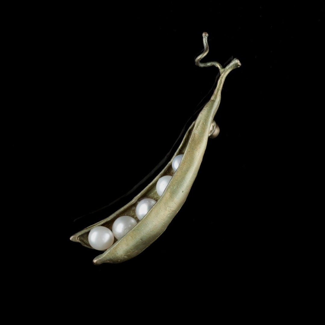 Pea Pod Brooch - 5 Pearls - Michael Michaud Jewellery