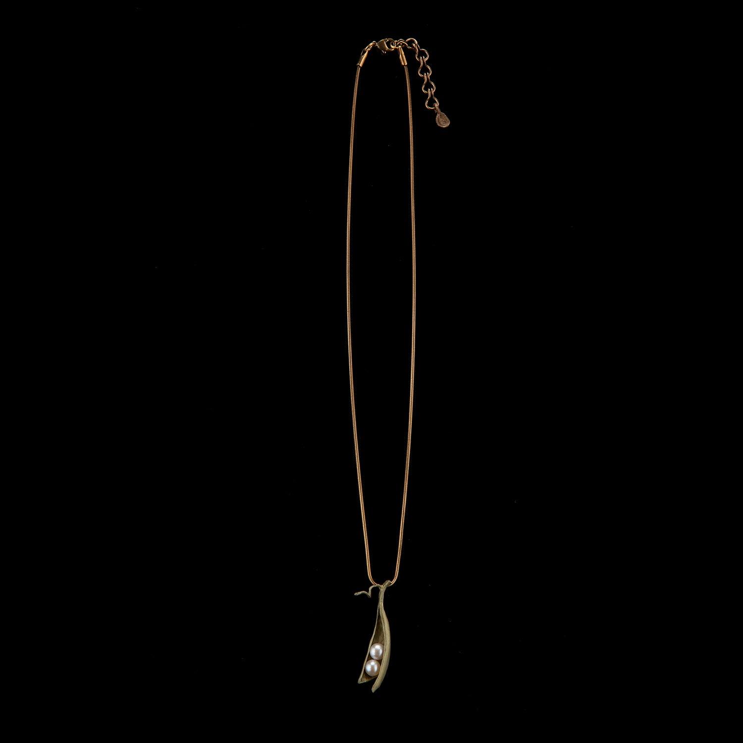 Pea Pod Pendant - 2 Pearls - Michael Michaud Jewellery