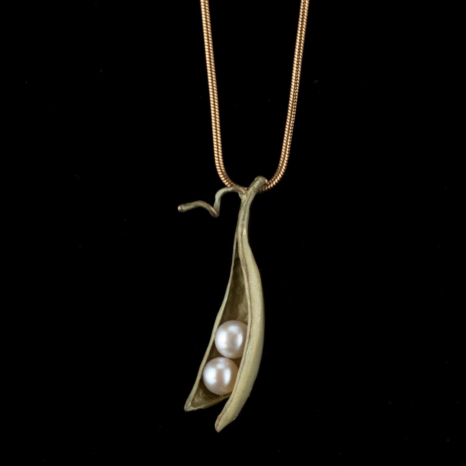 Pea Pod Pendant - 2 Pearls - Michael Michaud Jewellery