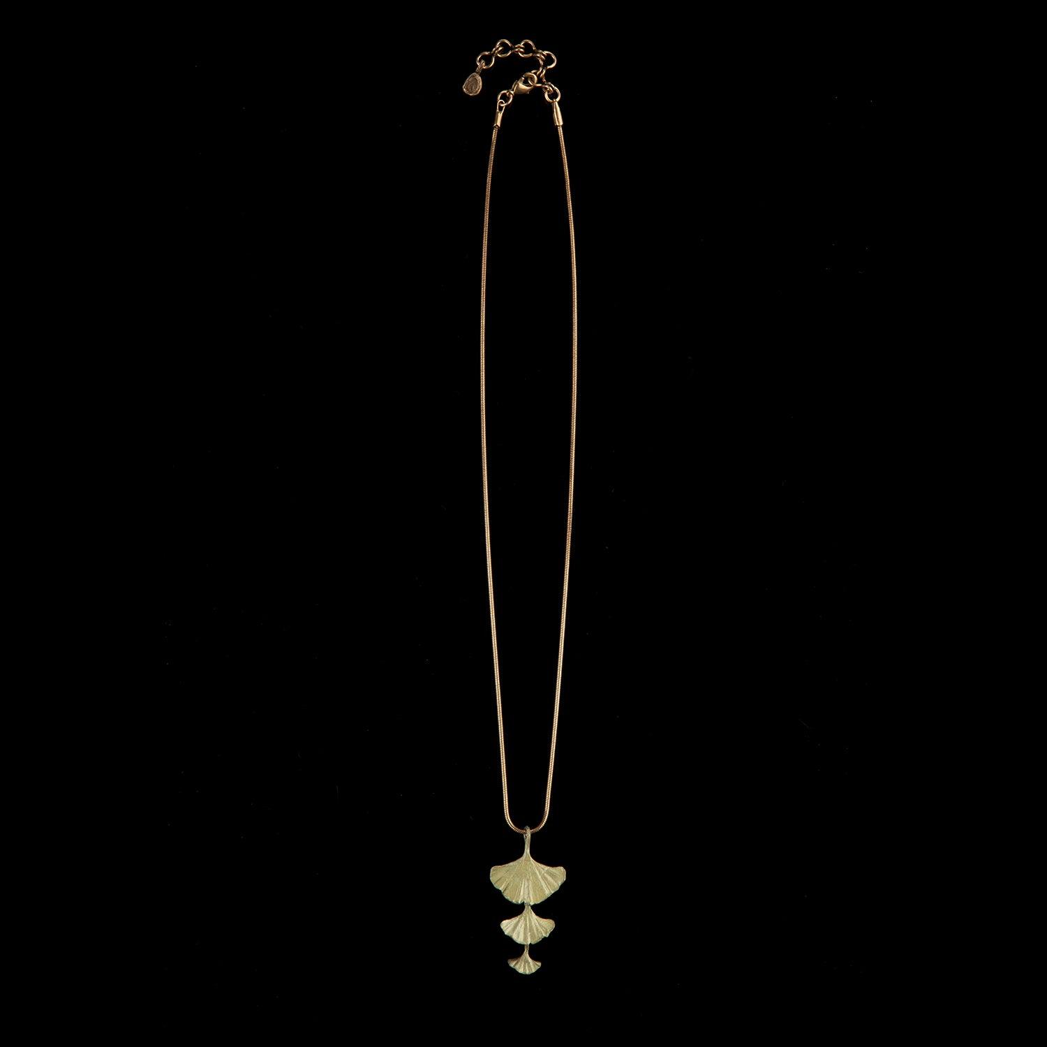 Ginkgo Pendant - Triple Leaves - Michael Michaud Jewellery