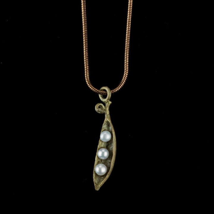 Pea Pod Petite Pendant - 3 Pearls - Michael Michaud Jewellery