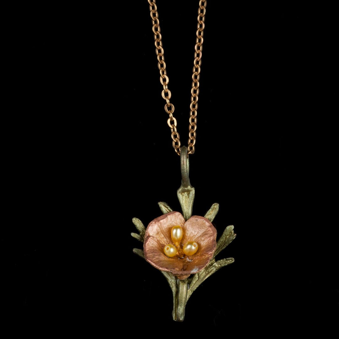 California Poppy Pendant - Petite Flower - Michael Michaud Jewellery